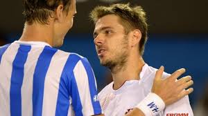 Stan and Tomas at the net after Stan's semi-final victory. (Thanks to espn.go.com)